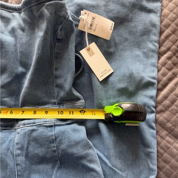 Good American Light Blue Denim Lace Up Back Overall Jumpsuit - Picture 2 of 5